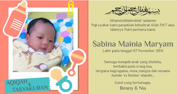  Contoh  Undangan  Aqiqah  Paling Sering Dipakai Kumporan