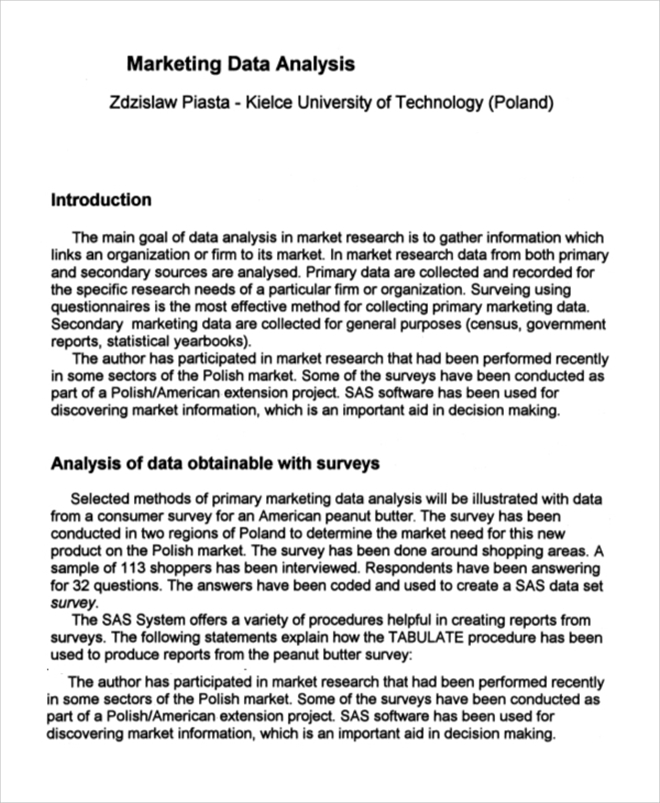 Statistics Research Paper Example