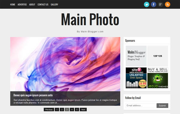 main photo responsive blogger template