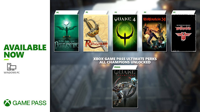 xbox game pass 2022 elder scrolls legend battlespire tes adventures redguard quake 4 return to castle wolfenstein 3d microsoft store pc