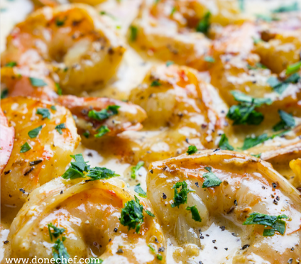 Perfect Steak in Creamy Cajun Shrimp Sauce