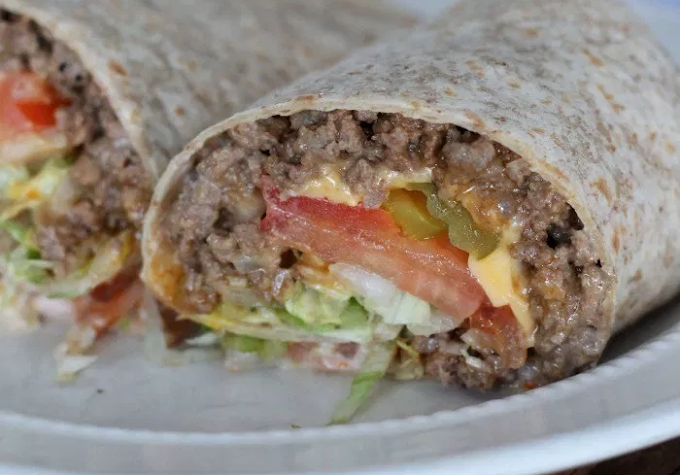 Grilled Cheeseburger Wrap #healthyfood #dietketo