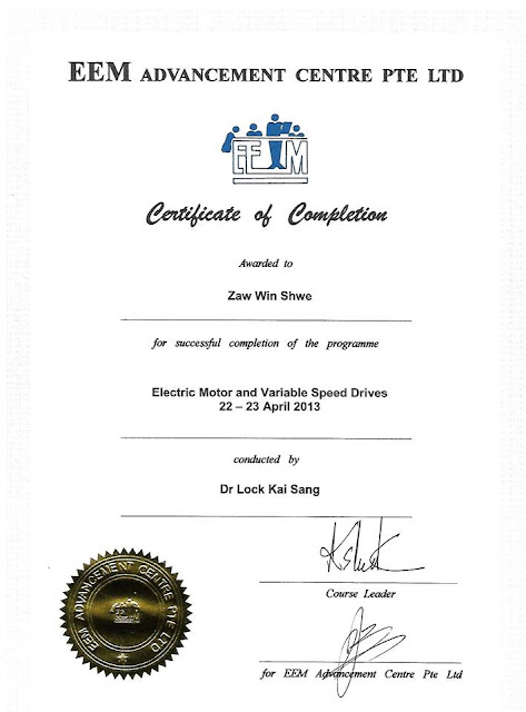 Certificate in Electric Motor and Variable Speed Drives