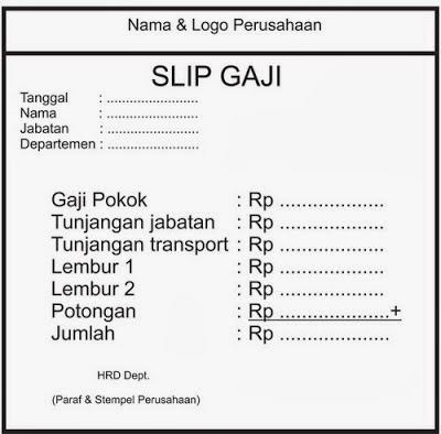 Contoh Slip Gaji Karyawan Swasta