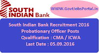 South Indian Bank Recruitment 2016 