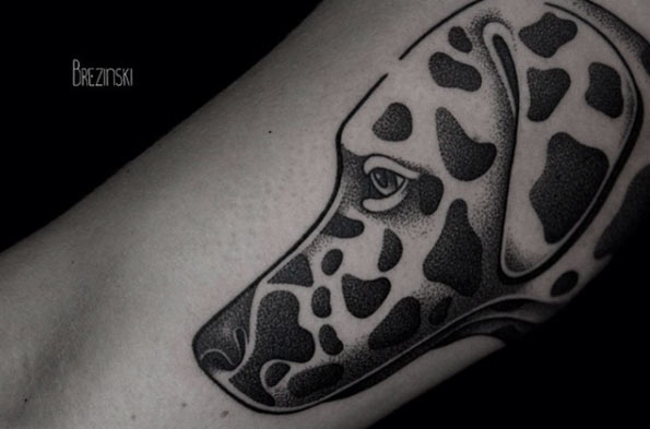 Este dotwork dálmata tatuagem