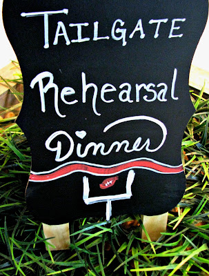 football, tailgate, party, decor, wedding, rehearsal