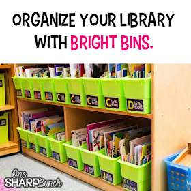 library organization, really good stuff, kinder craze, easy teaching tools, one sharp bunch, leveled books, library