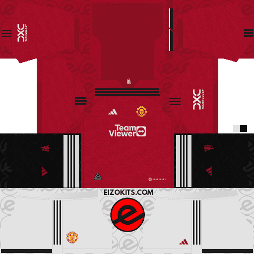 Manchester United 2023-2024 Kits Released By Adidas - Dream League Soccer Kits (Home)