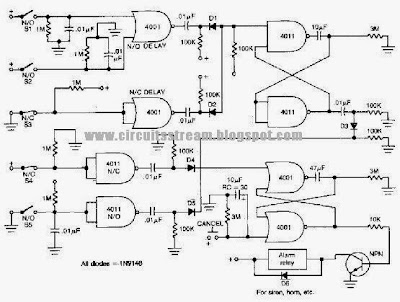 Build a Home Alarm Loop Circuit Diagram