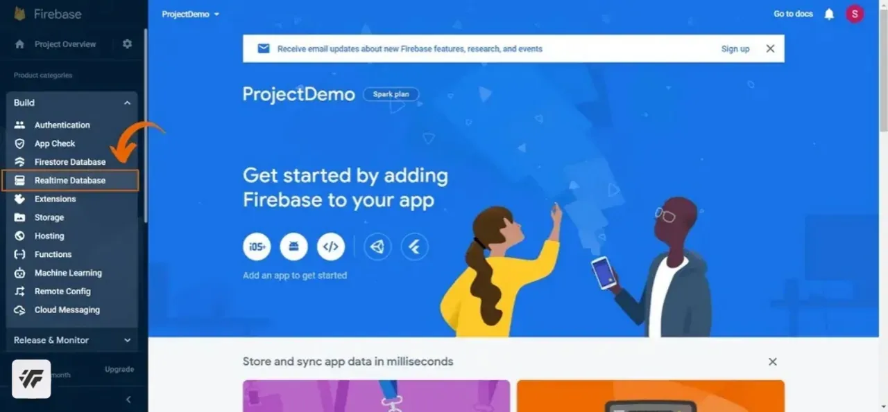 Create a realtime database firebase