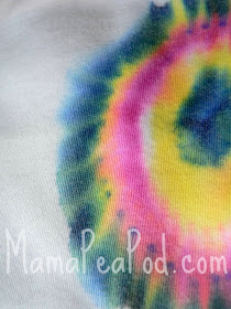 close up of sharpie marker tie-dyed shirt