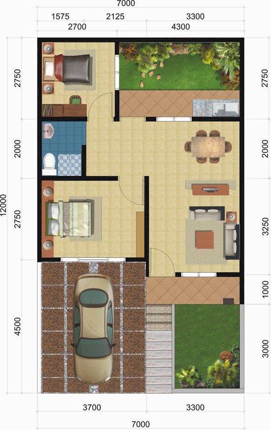 Gambar Denah  Rumah  Minimalis  Modern 3D Terbaru 2014 