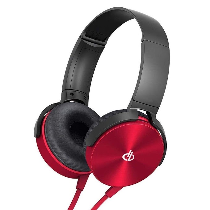 Digibuff Extra bass 450 Headphones Over The Ear Headset with Deep bass (RED) Metal