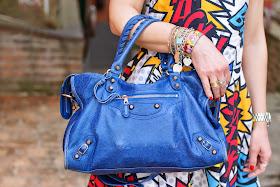 Millelire pop bracelet, bvlgari ring, Balenciaga city blue, Fashion and Cookies, fashion blogger