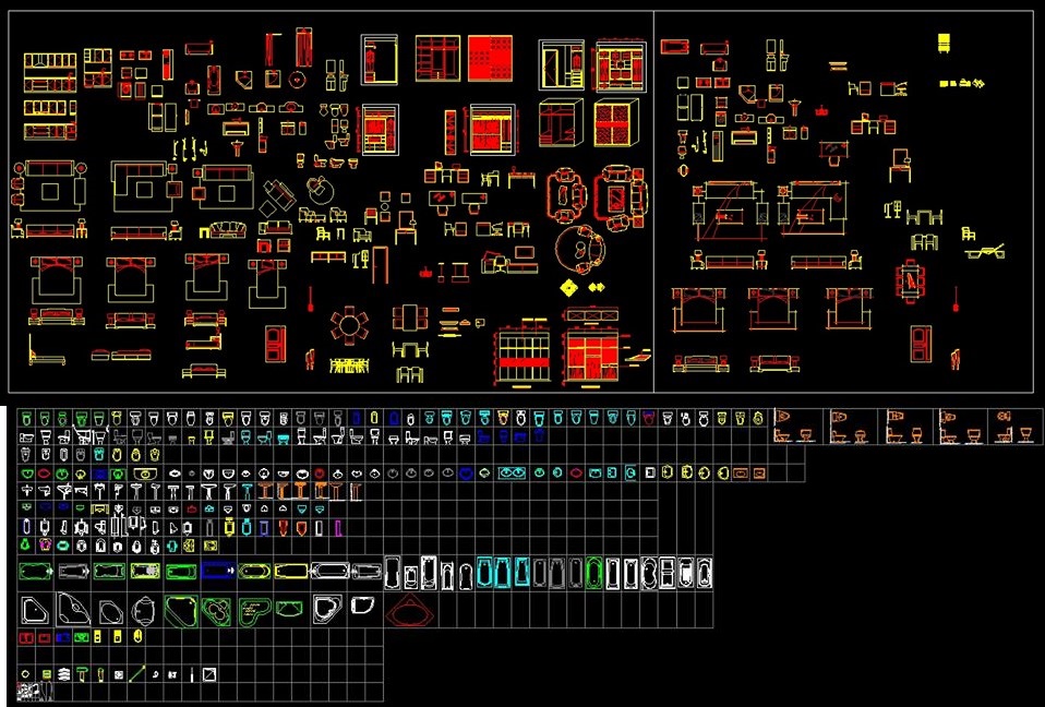 Free AutoCAD blocks collection bathroom elevation plant 