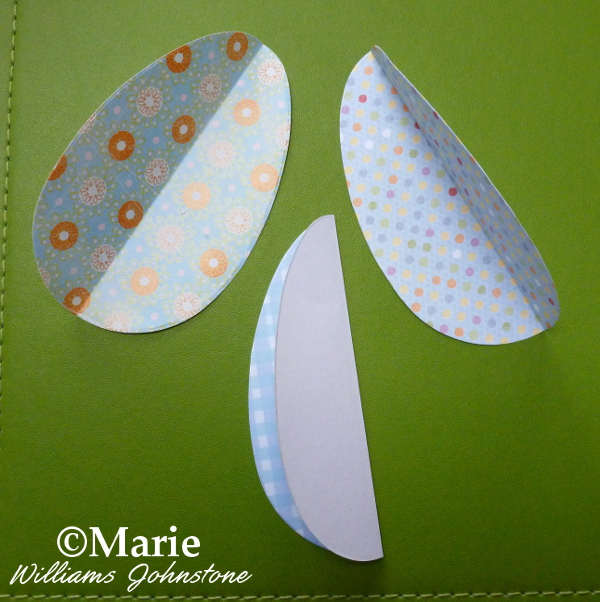 Starting to Make the 3D Paper Easter Eggs fold in half