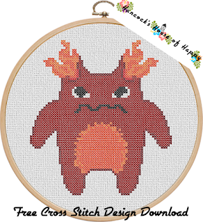 furry red rage monster cross stitch pattern to download free