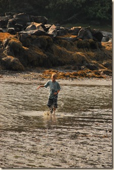 splashing in low tide