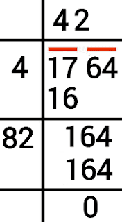 square root 1764 by division method