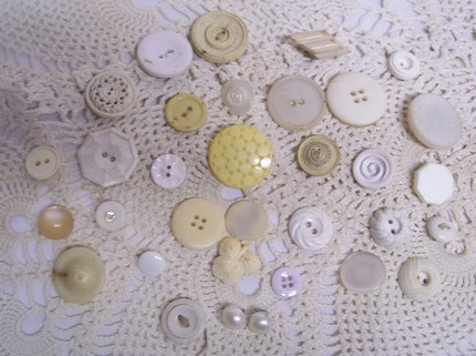  I was planning a shabby chic wedding Assorted white and cream buttons 