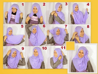 cara memakai hijab segi tiga terbaru 6