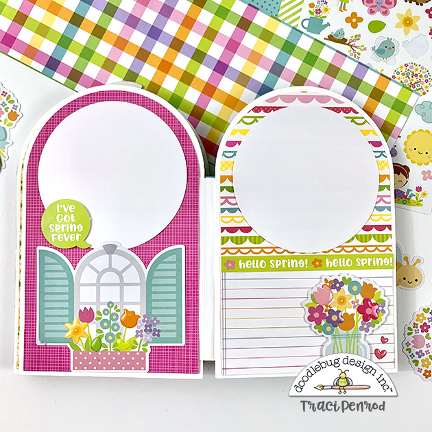 Spring scrapbook album pages