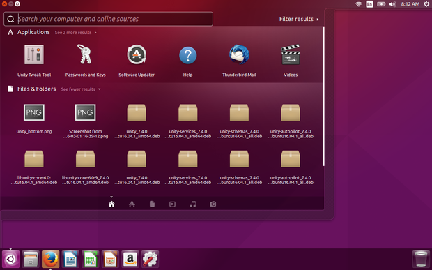 Ubuntu 16.04 with launcher on bottom of the screen