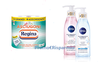 Logo Più Buoni Acqua&Sapone: coupon Nivea, Regina, Lycia, Spuma di Sciampagna, Demak'Up