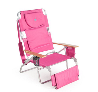 Ostrich Deluxe Padded Sport 3-in-1 Aluminum Beach Chair, Pink