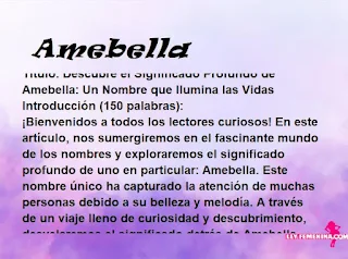 significado del nombre Amebella