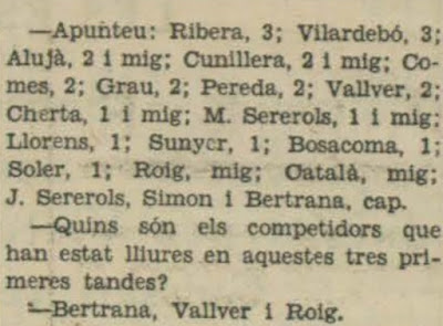 I Torneo de Maestros del Comtal 1934, recorte