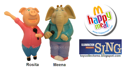 McDonalds Sing Happy Meal Toys 2016-2017 Australia and New Zealand Rosita and Meena figures