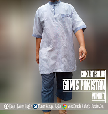 Baju Koko Pakistan Yandet Salur Coklat