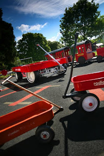 Turbo VW Radio Flyer Art Car With Other Radio Flyers