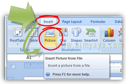  Gambar: cara menyisipkan foto/gambar ke dalam dokumen microsoft excel