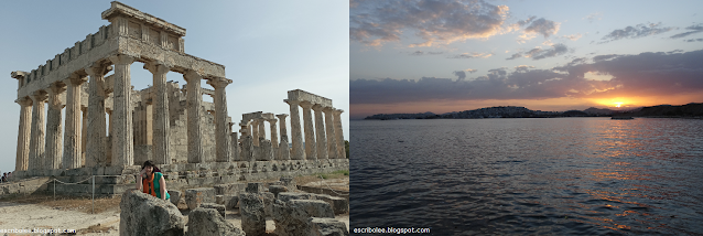 En el Templo de Araya en Égina y Atardecer en el puerto de Atenas