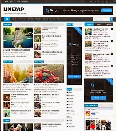 Linezap Responsive Blogger Template 2014