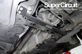 SUPERCIRCUIT Front Under Bar and Front Lower Bar installed to the Mercedes Benz A45 W176.
