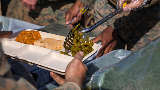 The study is a collaborative effort with the Marine Corps and will take place at Camp Lejeune. Researchers hope to provide any lessons learned to other services to help enhance the overall military nutrition environment. Here, U.S. Marines assigned to the 22nd Marine Expeditionary Unit serve food during exercises in Izmir, Turkey. (Photo credit: U.S. Marine Corps photo by Lance Cpt. Cameron Ross)