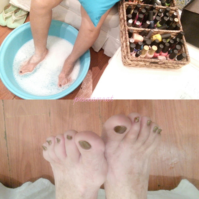 Nailaholics Juvenile Coral foot spa and Palm Beach Pedicure