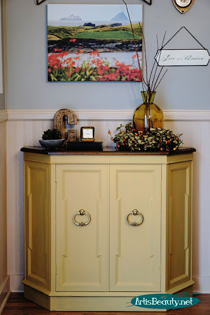 Somerset Gold Cabinet makeover using General finishes Milk paint artisbeauty.net karin chudy