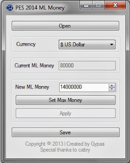 PES 2014 Master League Money Editor by Gypas