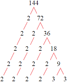 Factor Tree of 144