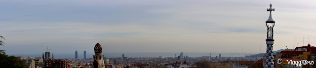 Vista panoramica di Barcellona dal Park Guell