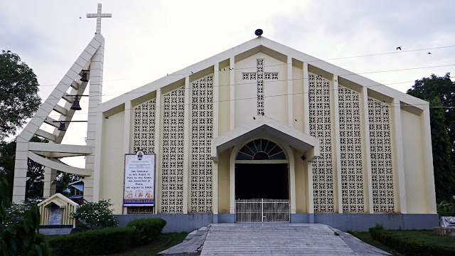 frontal view facade of Saints Peter and Paul Parish Church at Hinunangan Southern Leyte