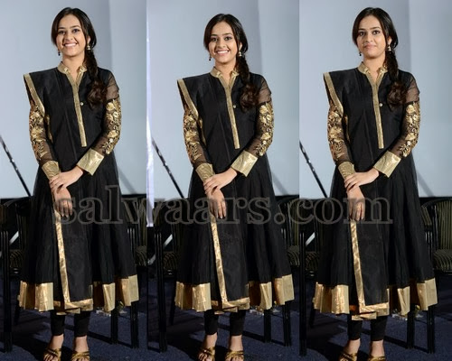 Sree Divya Black Anarkali Salwar