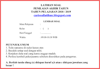 Soal UKK IPA Kelas 4 Semester 2 Kurikulum 2013 Tahun 2018/2019