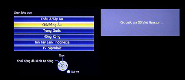 Do tivi thiết lập sai cài đặt vùng/khu vực