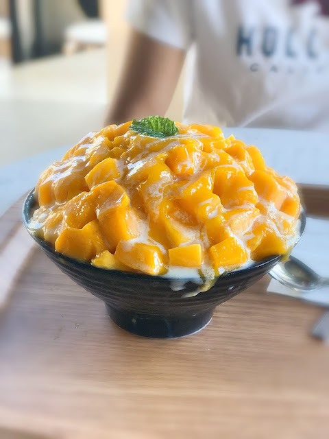 mango bingsoo, shaved ice